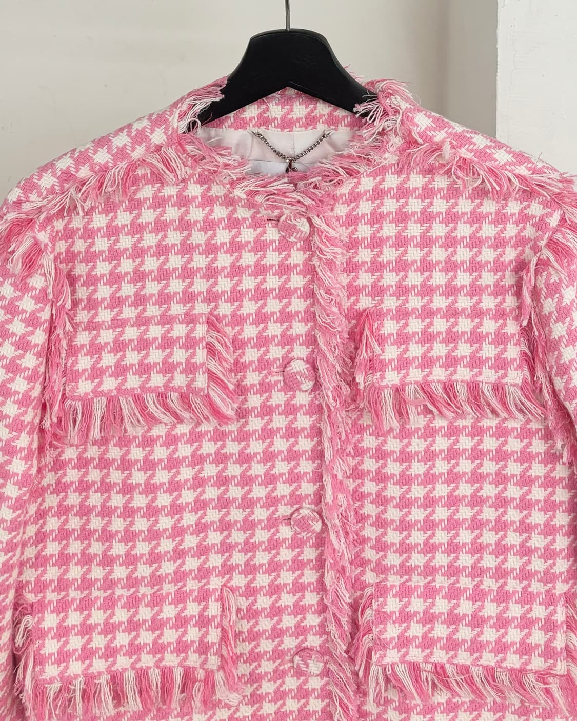 엠에스지엠 프린지 트림 하운드투스 트위드 자켓 상품이미지2