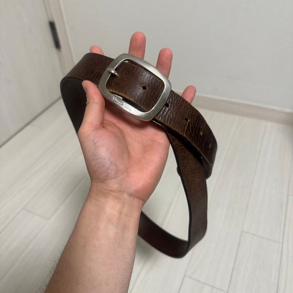 넘버나인 카우레더 벨트 브라운 상품이미지1