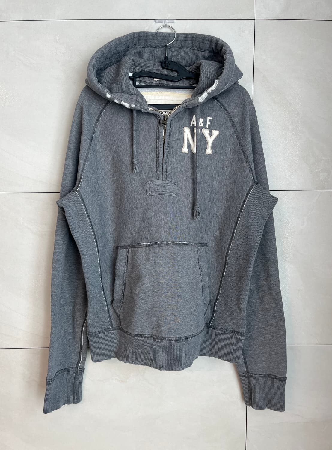 민트급 아베크롬비 A&F 하프 후드집업 그레이 [M] 상품이미지2