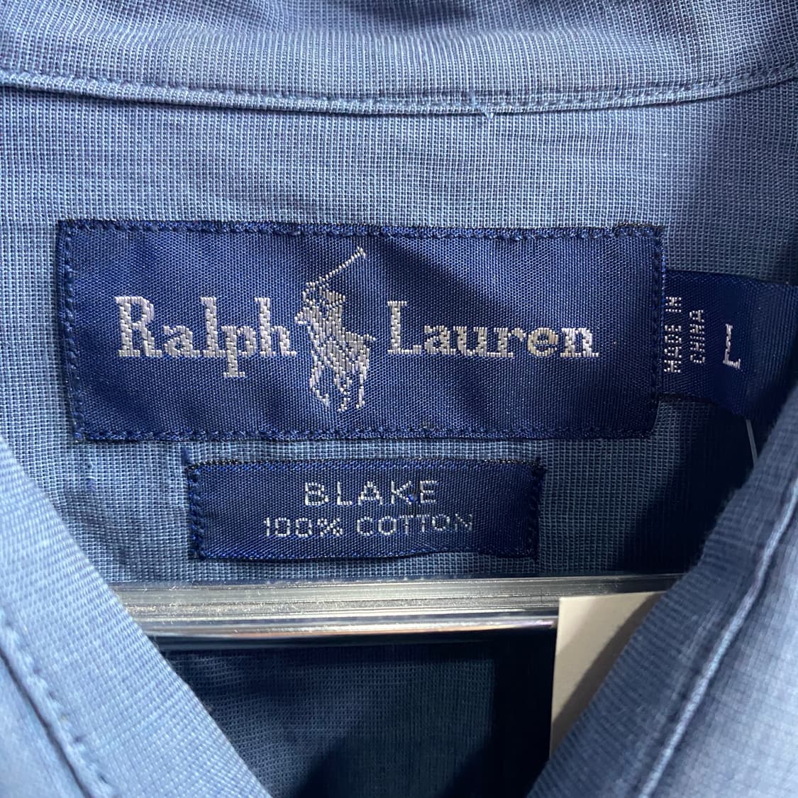 폴로 랄프로렌 레드자수포니 블루 솔리드 셔츠 B3766 상품이미지4