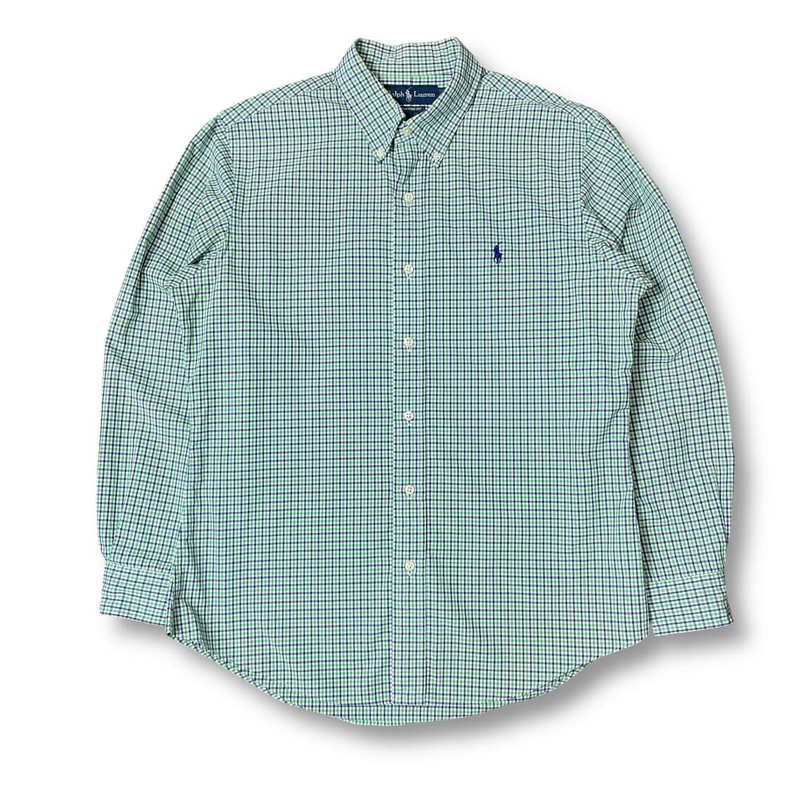 폴로 랄프로렌 그린네이비 체크 커스텀핏 긴팔 셔츠 L 상품이미지1