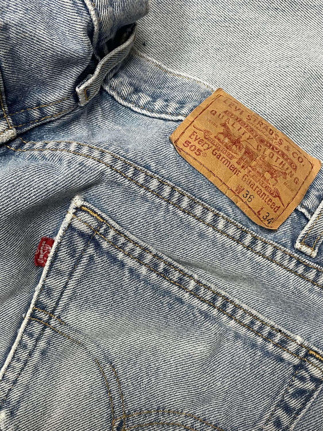 (36x34)90s 리바이스 505 연청 상품이미지4