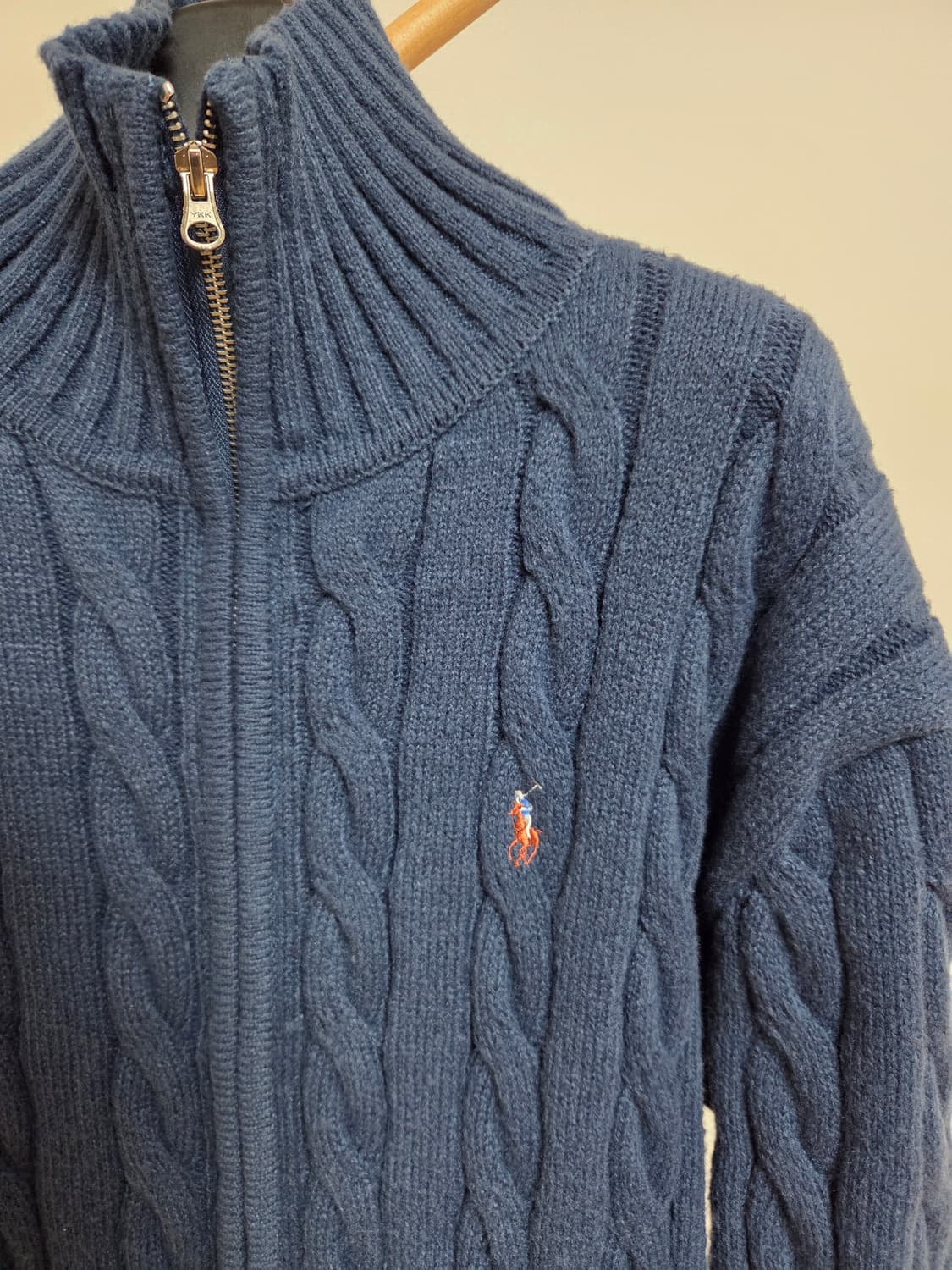폴로 랄프로렌 케이블 니트 풀집업 가디건 네이비 L 상품이미지3