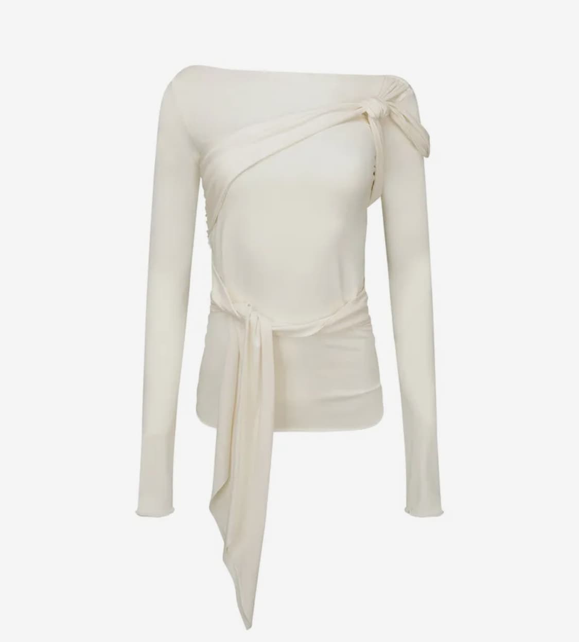 Twist Jersey Top Ivory 상품이미지2