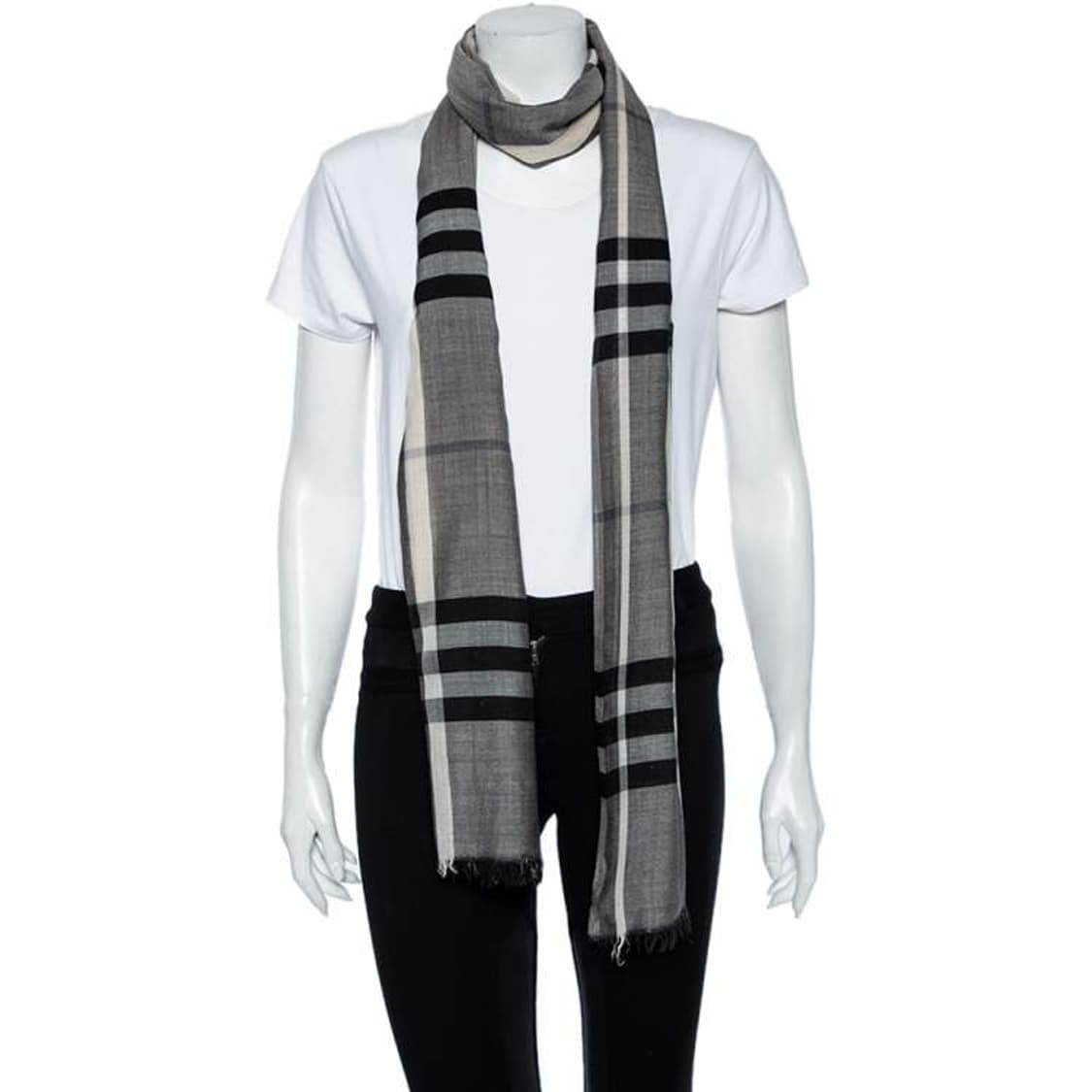 버버리 자이언트 체크 울 스카프 상품이미지5