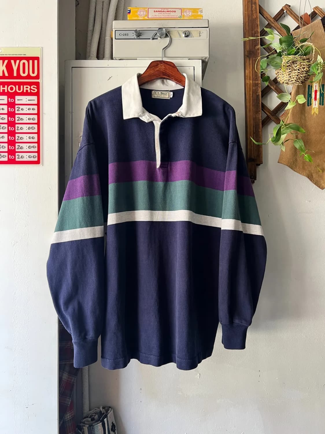 [L]90's L.L.Bean Made in USA 엘엘빈 럭비 티셔츠 상품이미지1