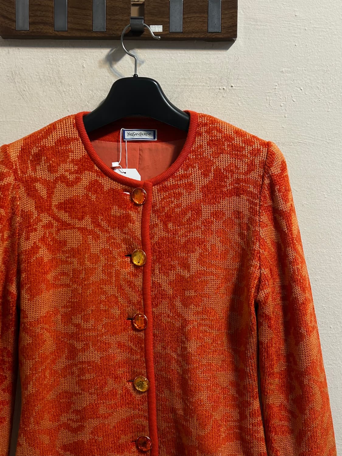 입생로랑 빈티지 플라워 자카드 니트 자켓 상품이미지3