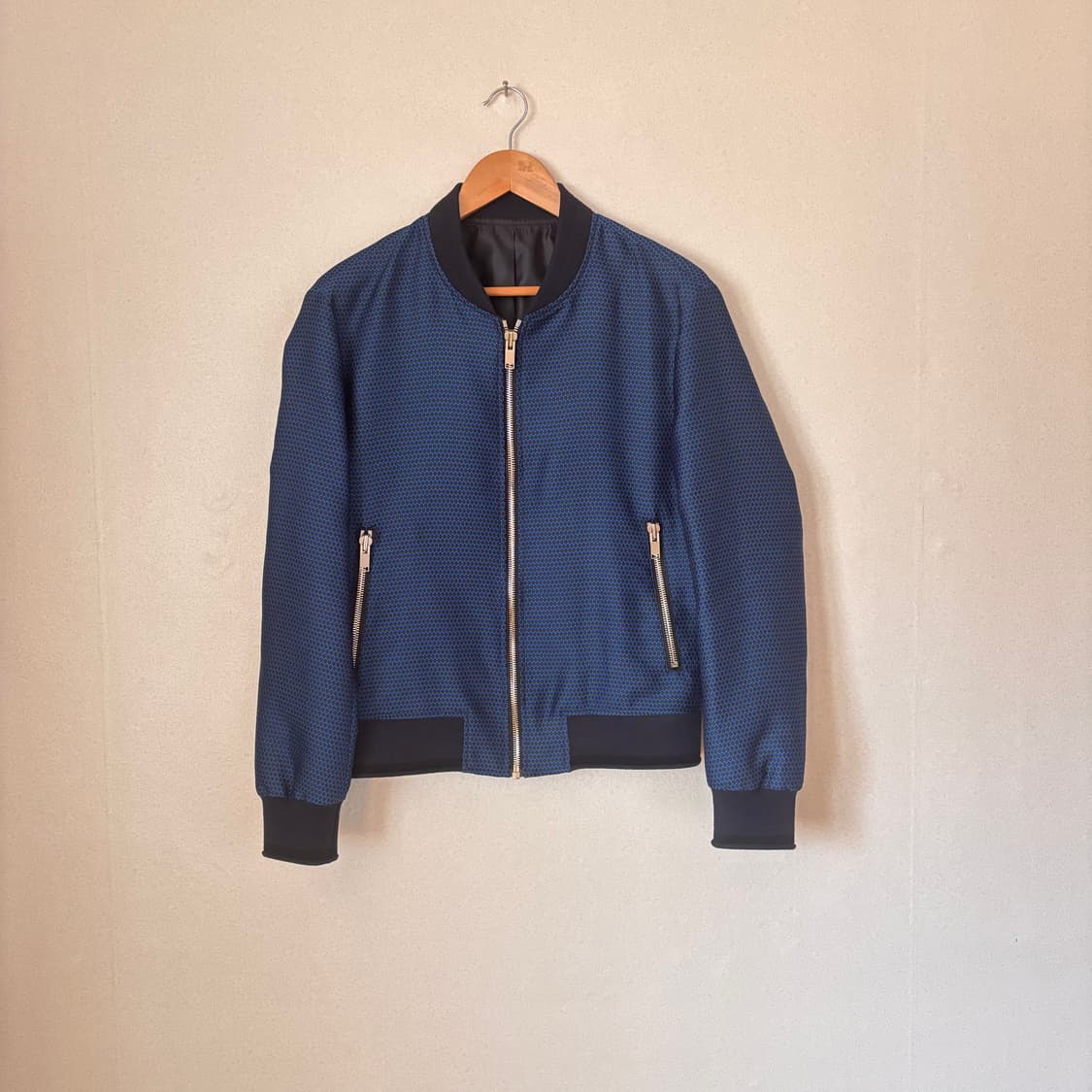 시스템 옴므 XS 슬림핏 95 블루종 집업 점퍼 실크 미니멀 상품이미지5