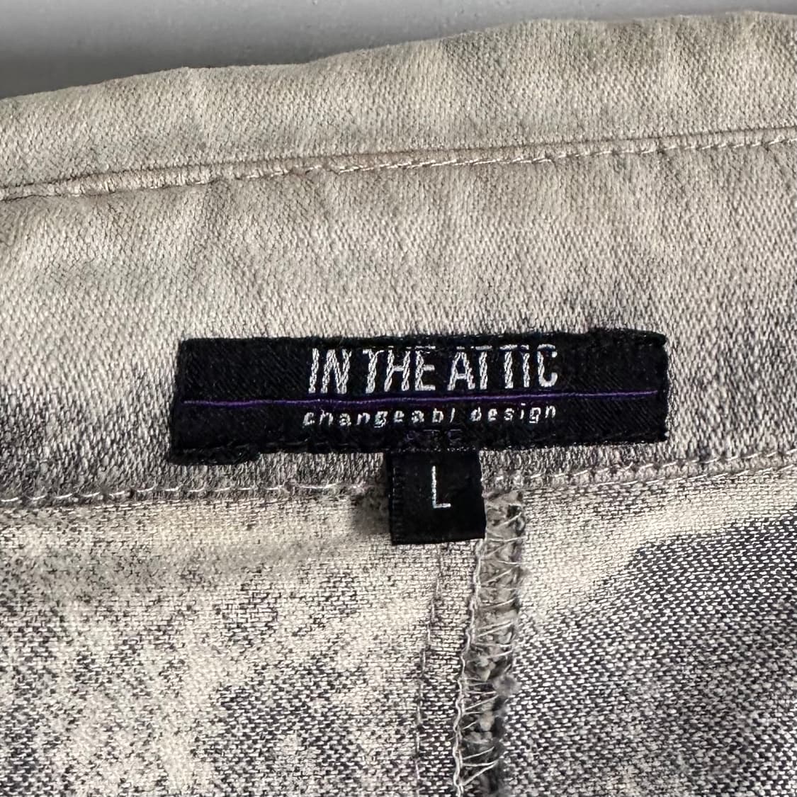 in the attic 화이트 워시드 데님 바이커 자켓 (on.568)  상품이미지8