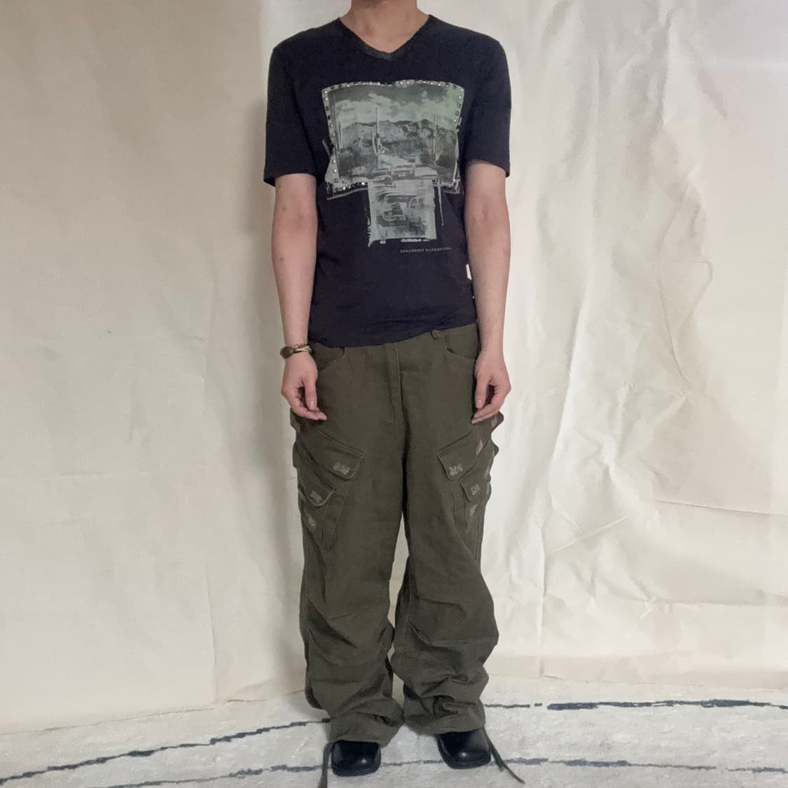 Diesel Graphic Print V-neck T-shirt 상품이미지3