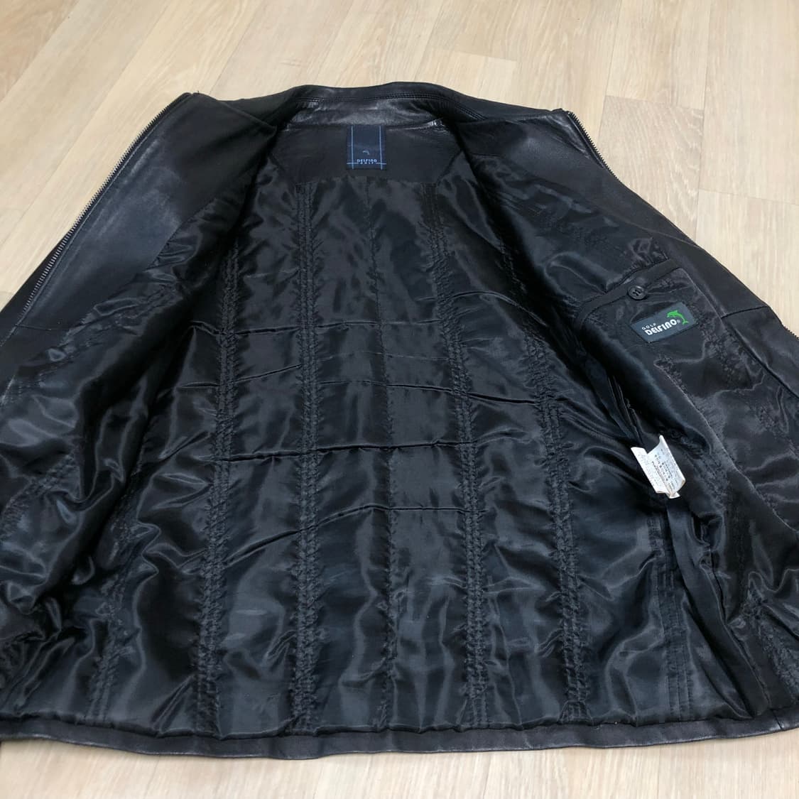 (100) 델피노 골프 소가죽 싱글 집업 가죽 자켓 블랙 상품이미지6