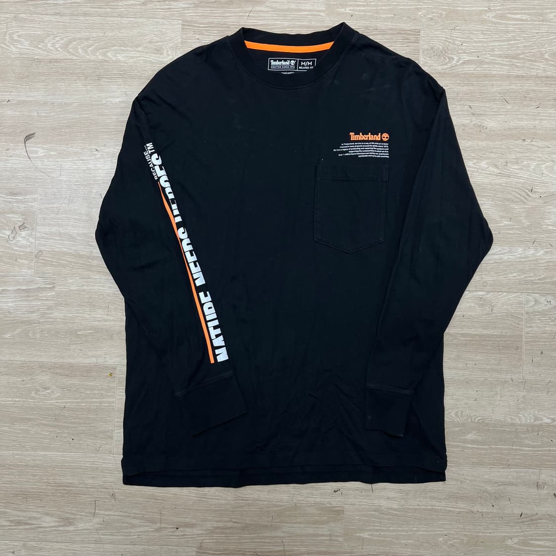 팀버랜드 포켓 코튼 롱슬리브 긴팔티셔츠 [블랙] M/95 상품이미지1