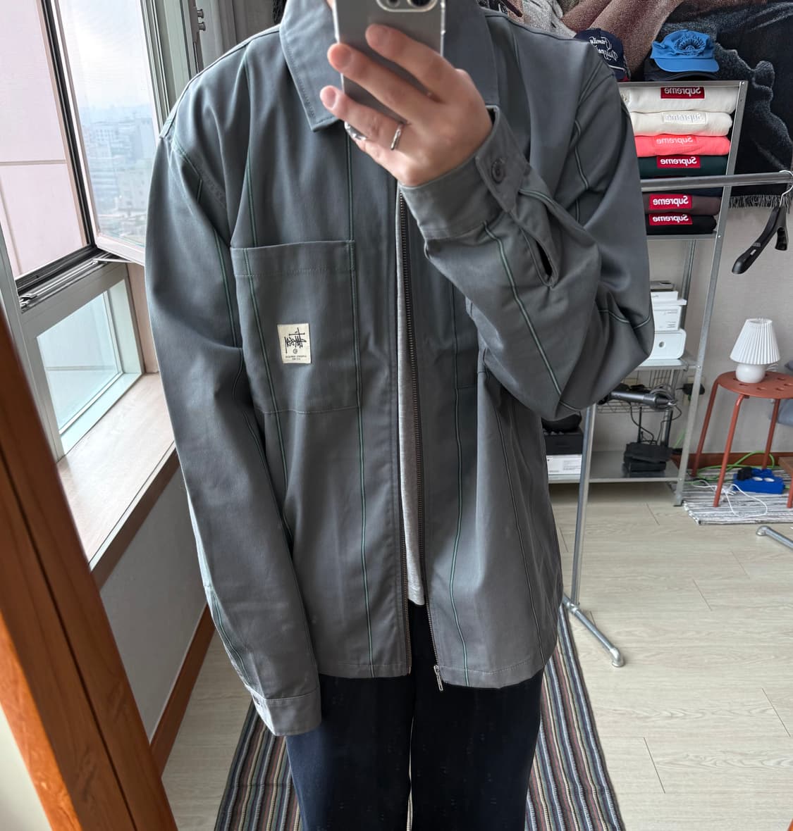 스투시 스트라이프 워크 자켓 상품이미지1