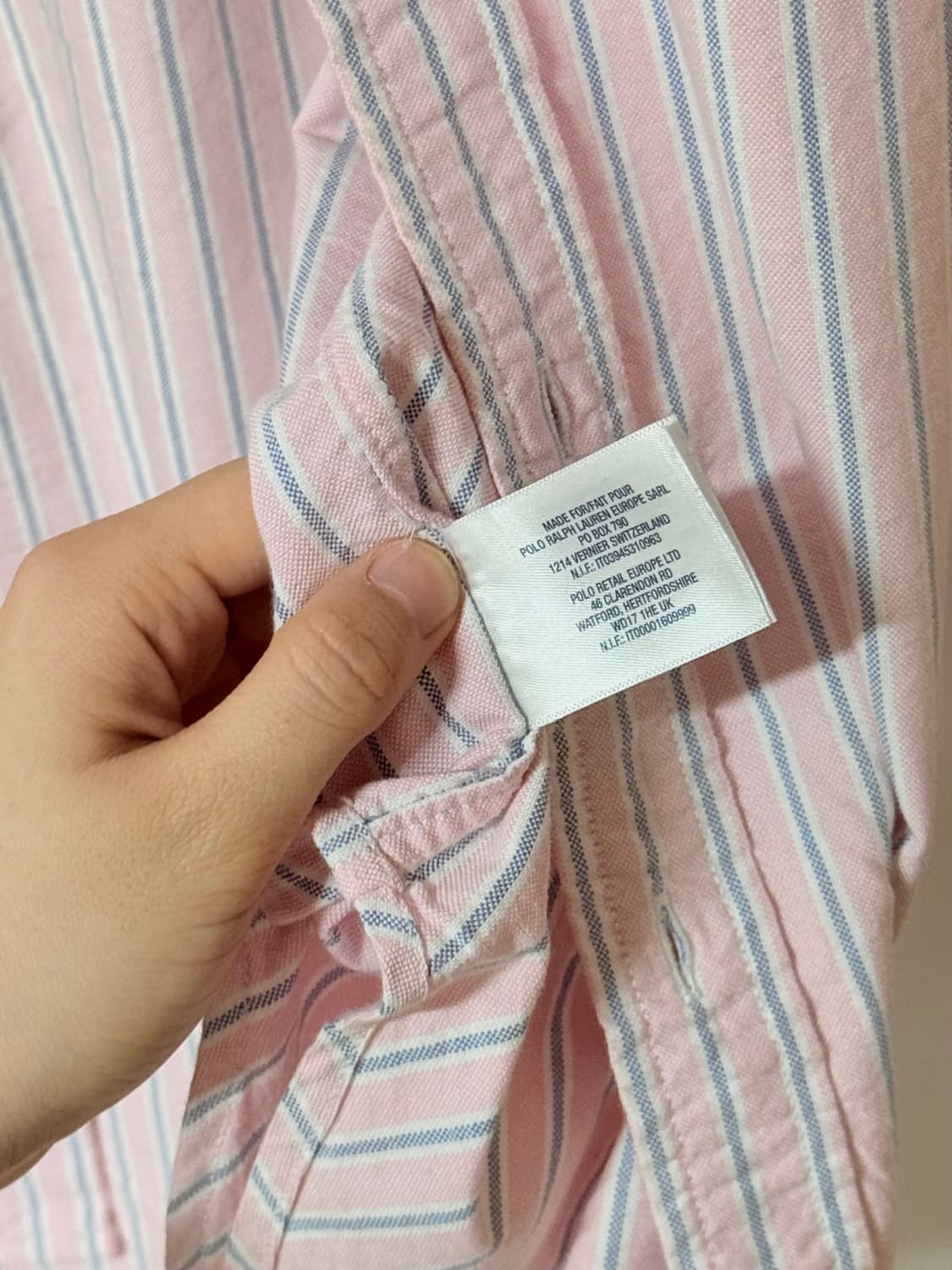 정품 랄프로렌 핑크 스트라이프 옥스퍼드 셔츠 상품이미지8
