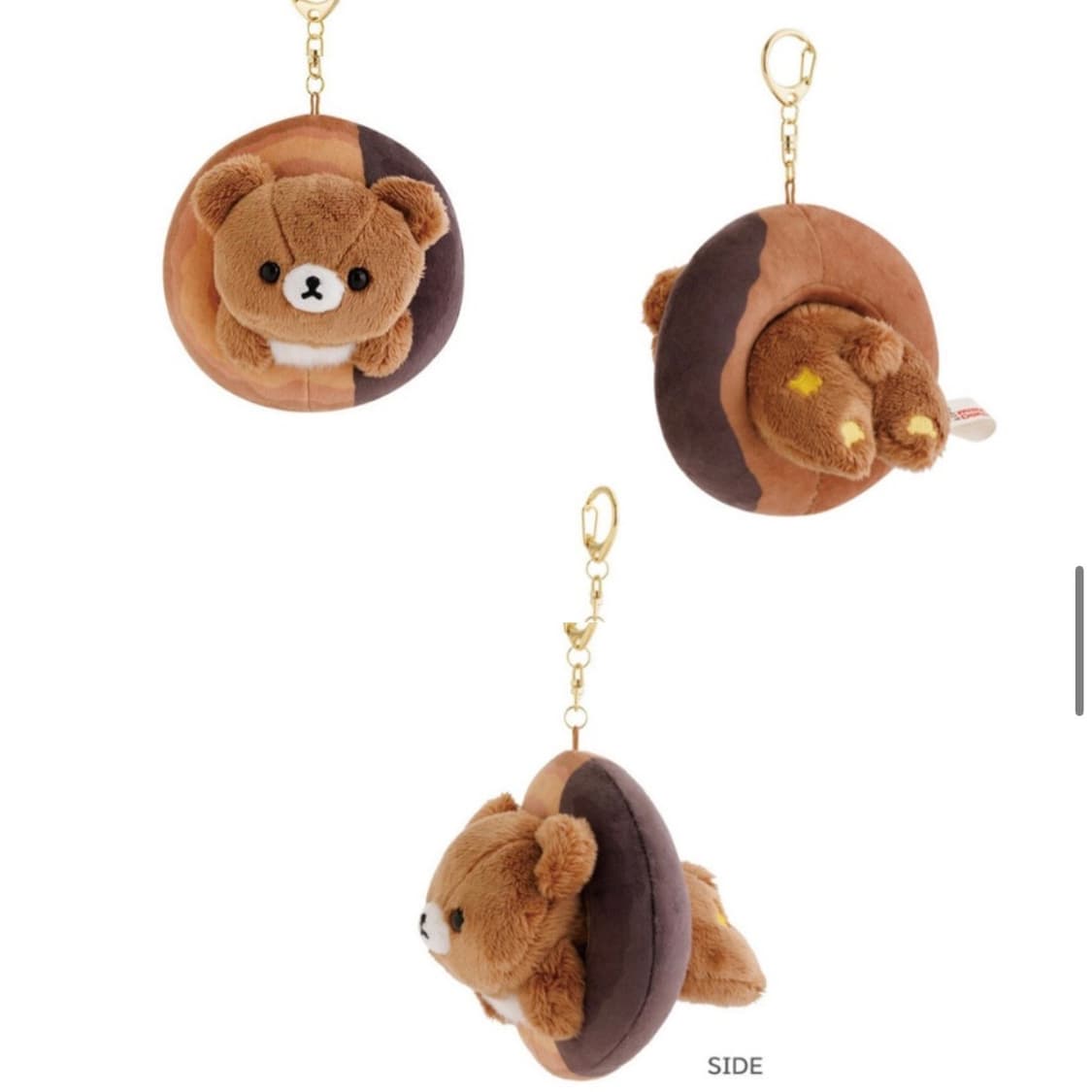 일본 리락쿠마 미스터 도넛 콜라보 인형 키링-차이로이코구마 상품이미지1
