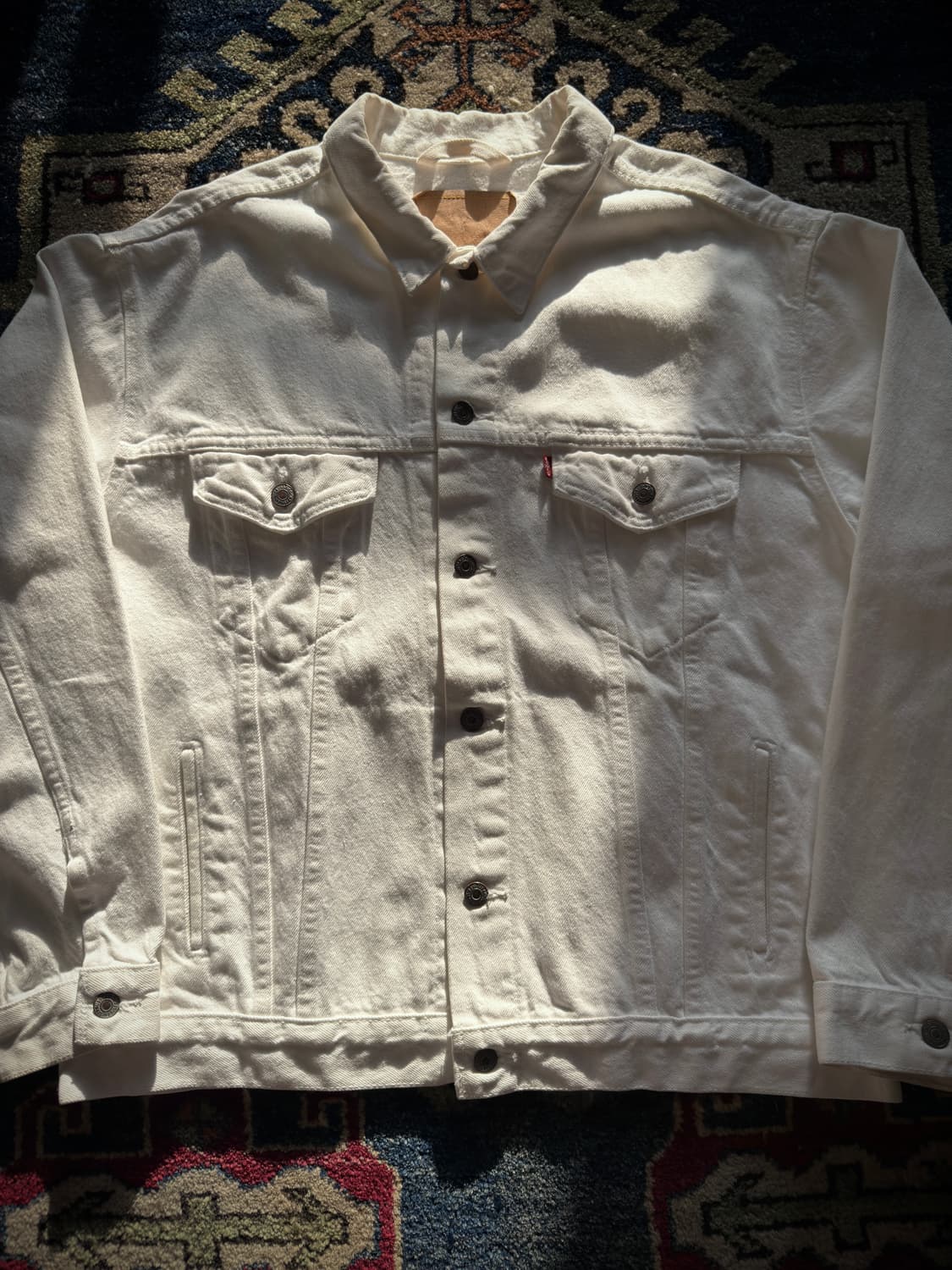 90s USA 리바이스 70507-0251 화이트 코튼트윌 트러커 자켓 상품이미지3