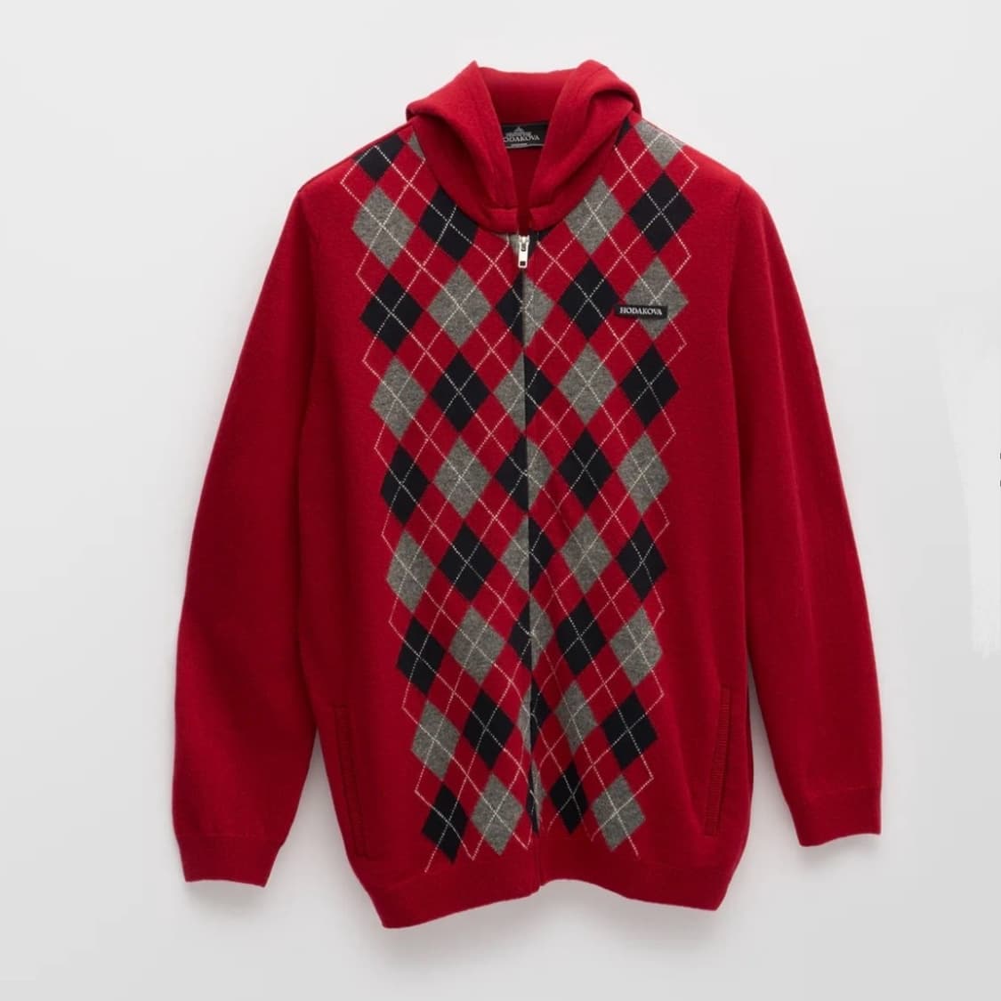 [S,M]호다코바 24fw 아가일 후드집업 상품이미지1