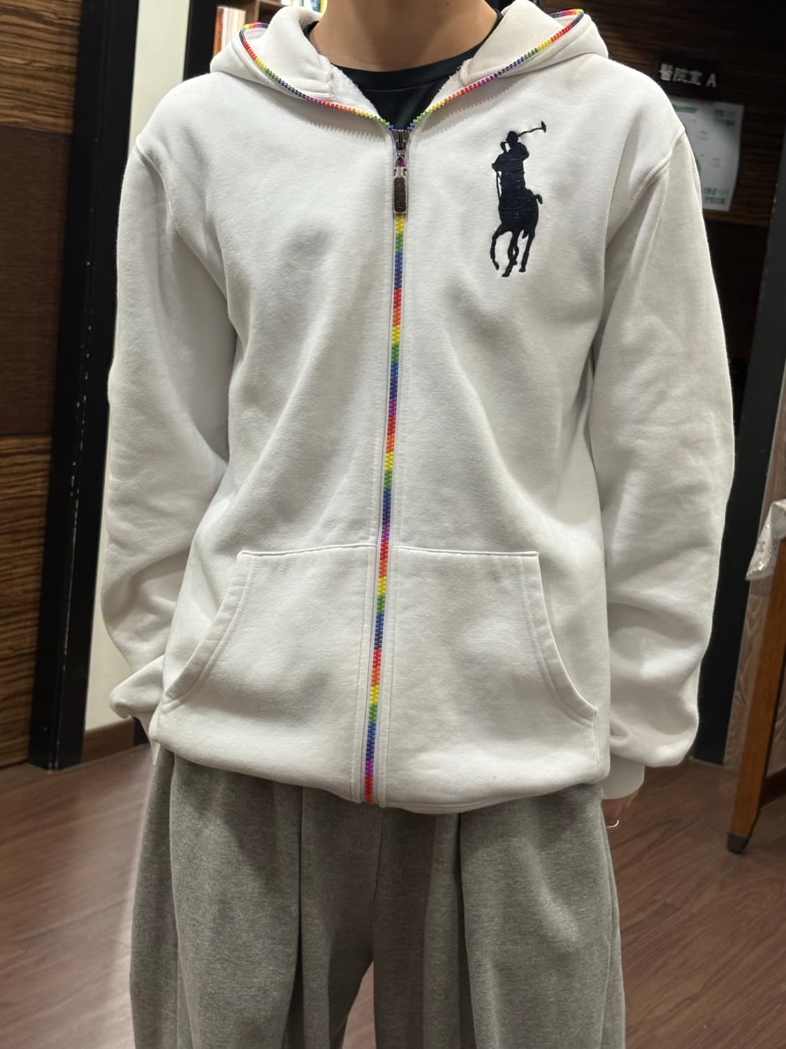 폴로 빅포니 후드집업 화이트  상품이미지1