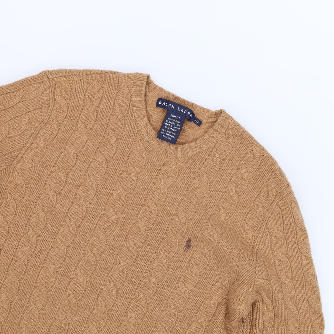 [S] 폴로 랄프로렌 슬림핏 캐시미어 혼방 케이블 니트 3818 상품이미지3