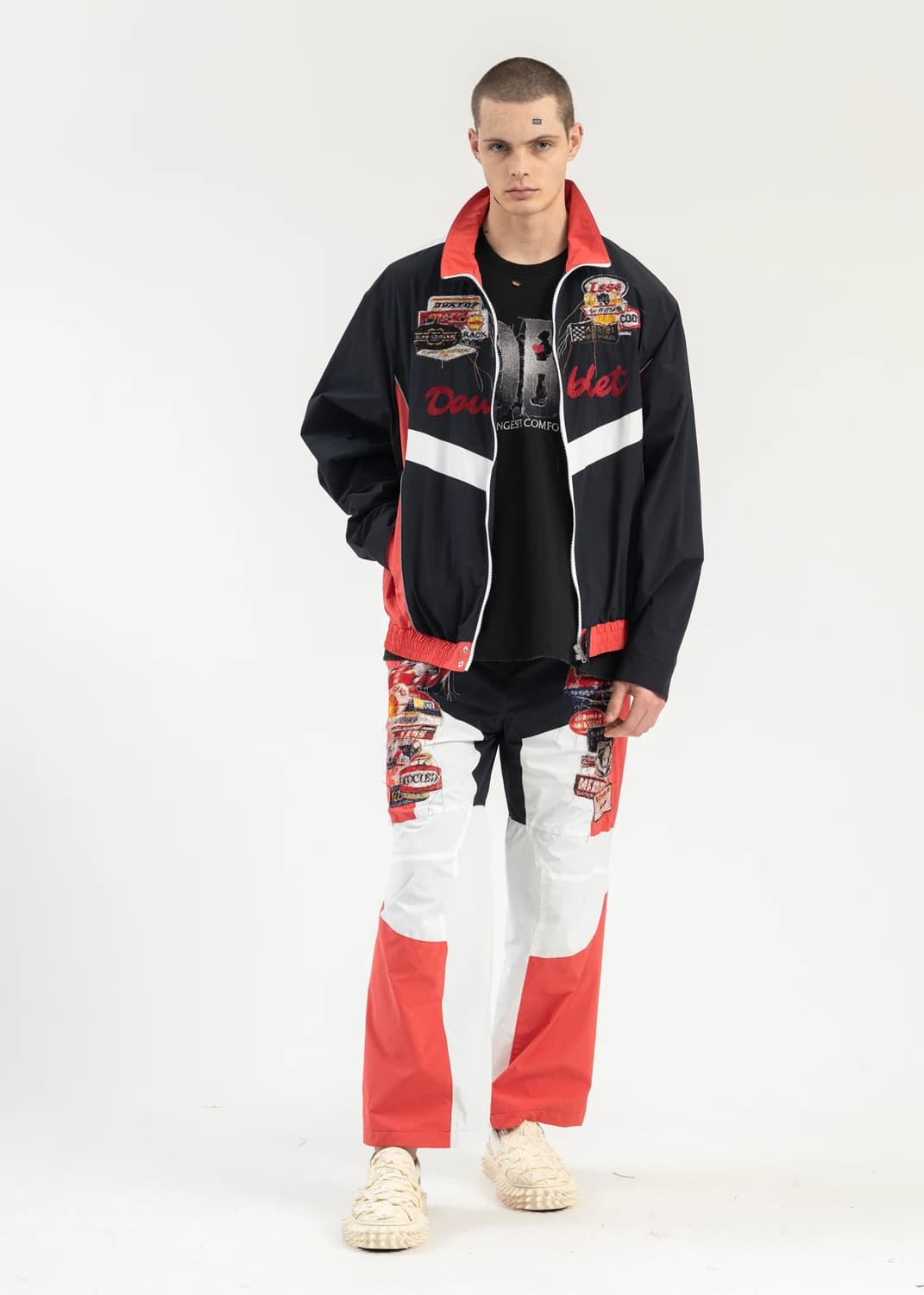 더블렛 자수 패치워크 트랙 자켓 상품이미지3