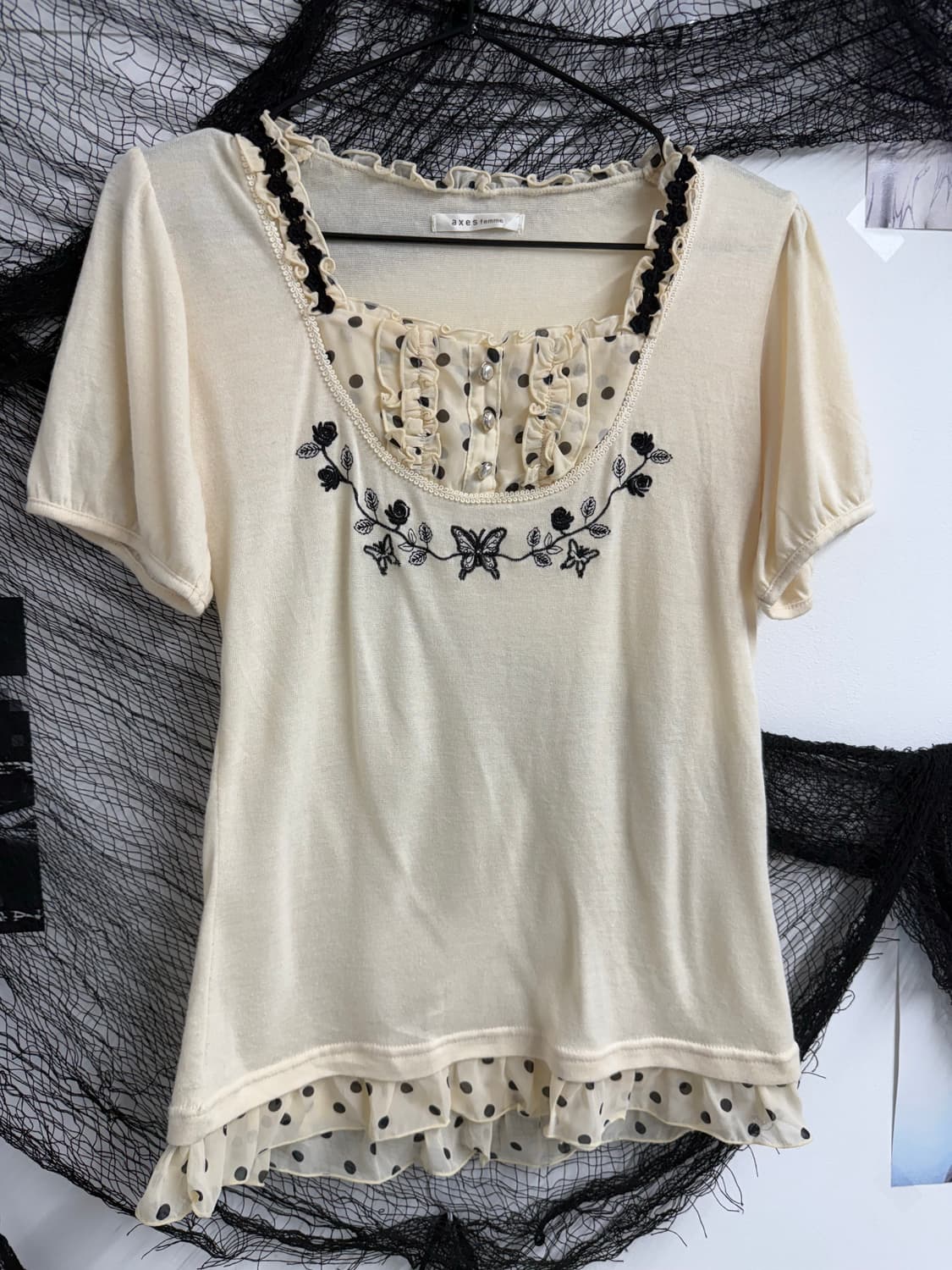 Axes femme lace detail halfsleeve 상품이미지3