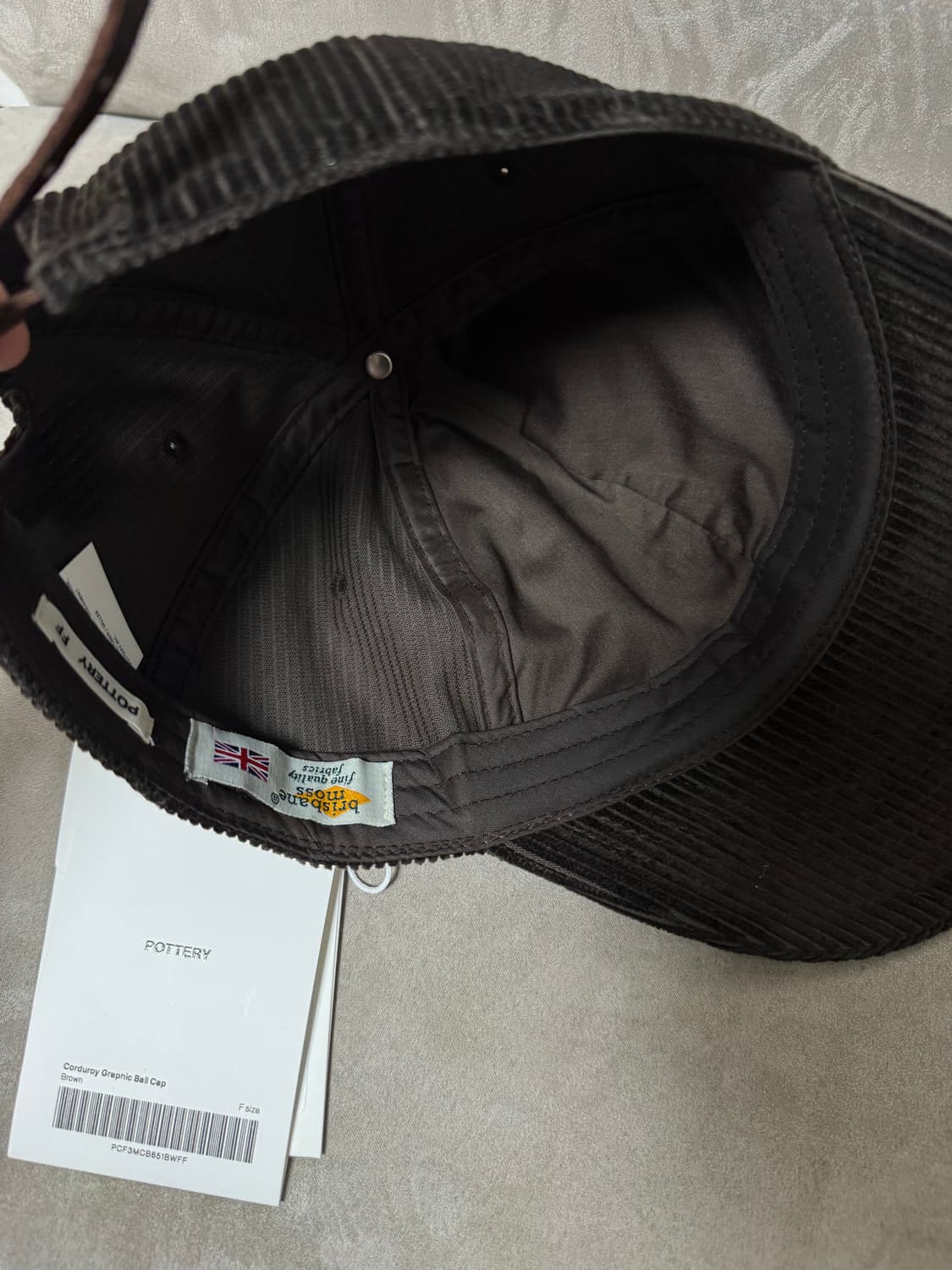 포터리 코듀로이 볼캡 브라운 상품이미지4