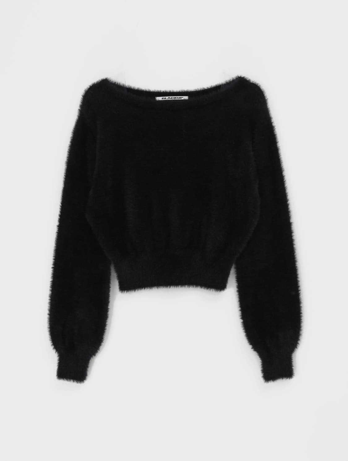 블랙업 슈리드 오프숄더 니트 블랙 상품이미지2