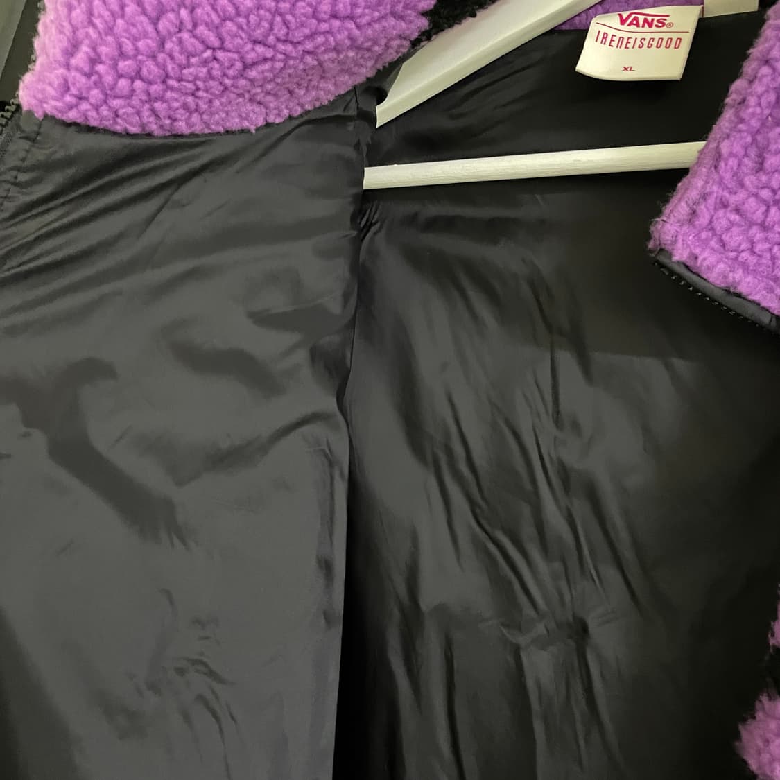 [xl] 반스 후리스 뽀글이 집업 퍼플 얼룩패턴 셰르파 자켓 상품이미지3