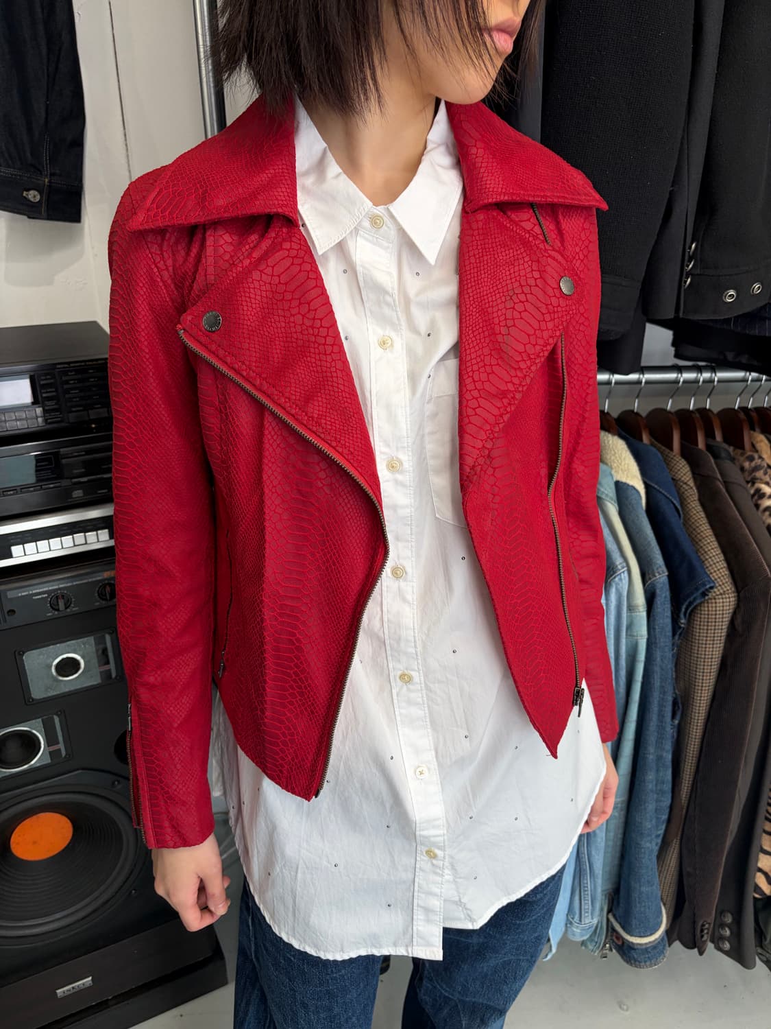 Armani exchange 레드 크롭 자켓 상품이미지4