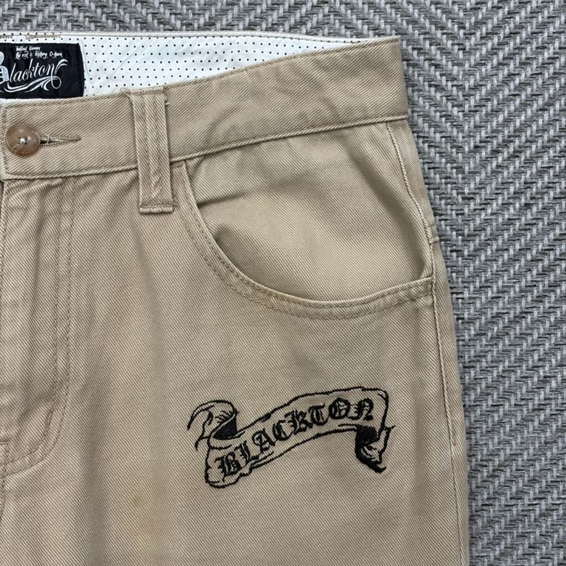 Blacktonm 자수 코튼팬츠 v2756 상품이미지6