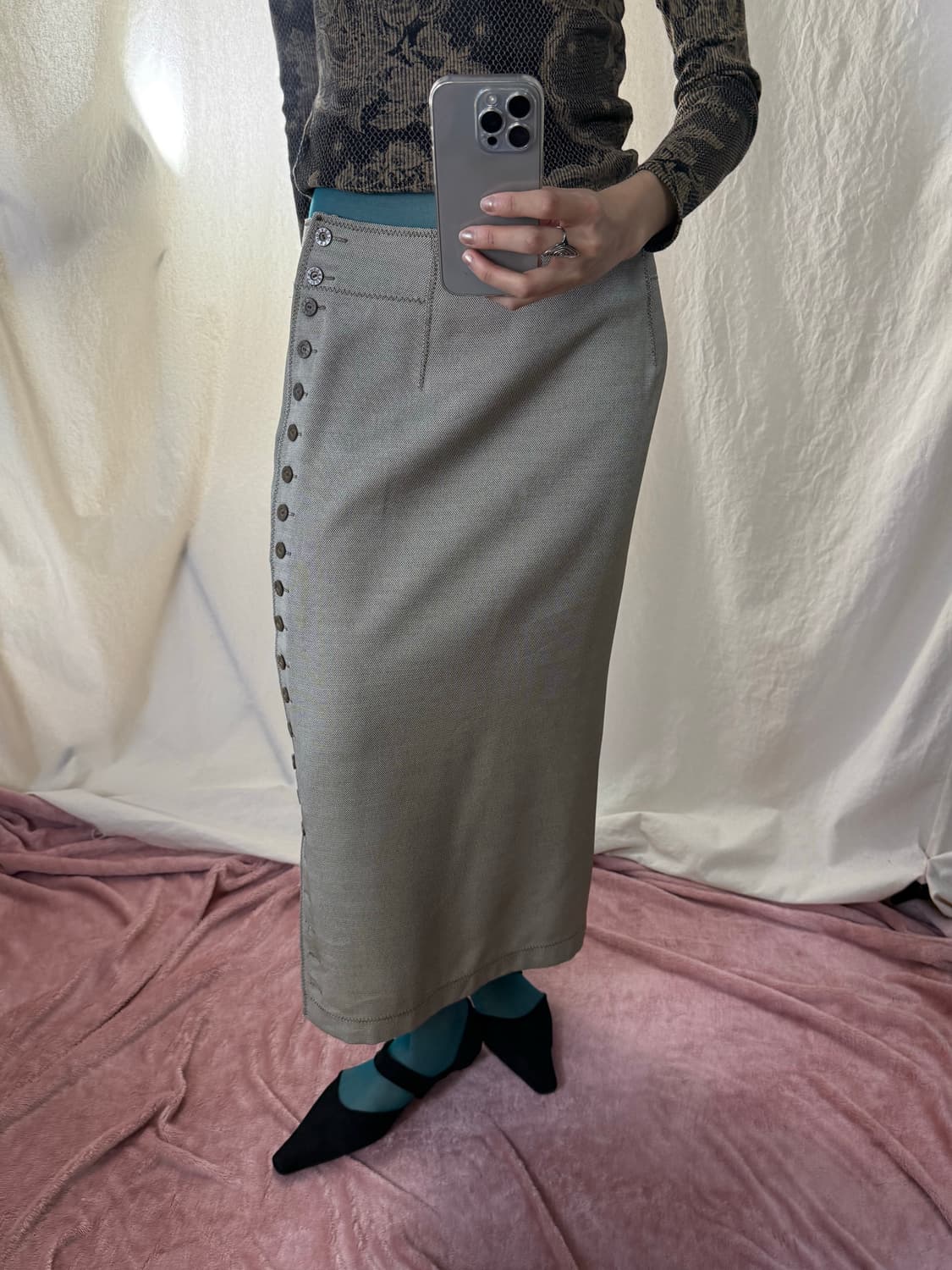 GK 伊太利屋(이타리야) 버튼 롱 스커트 상품이미지10