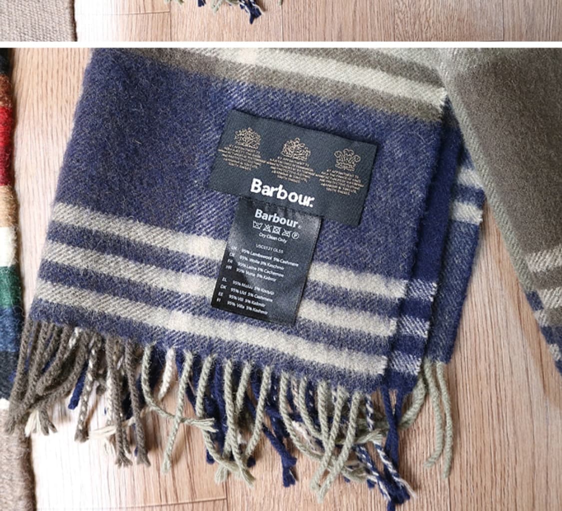 barbour 바버  울 캐시미어 체크 롱 머플러  

 상품이미지2