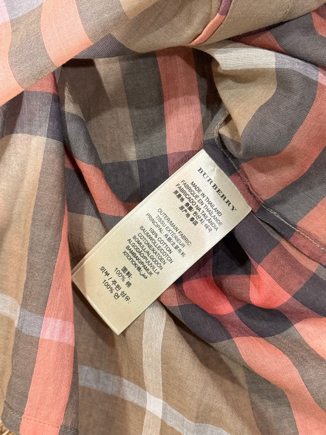 버버리 시스루 체크 남방 상품이미지5