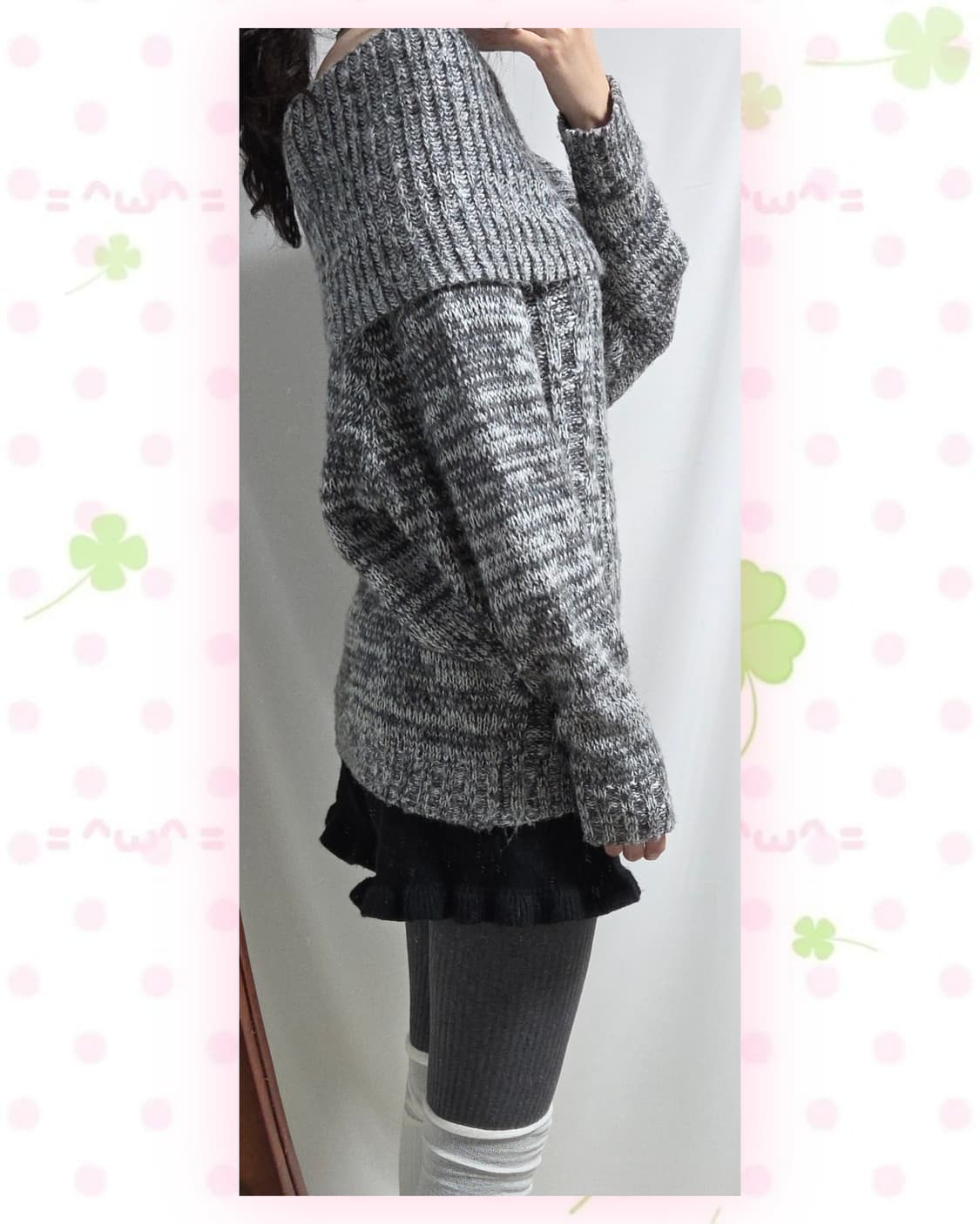 PUMPKIN 챠콜 오레오 보카시 오프숄더 니트 상품이미지3