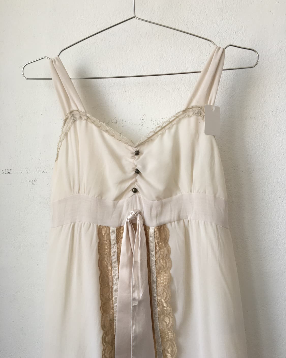 Lace trimming tied point sleeveless onep 상품이미지4