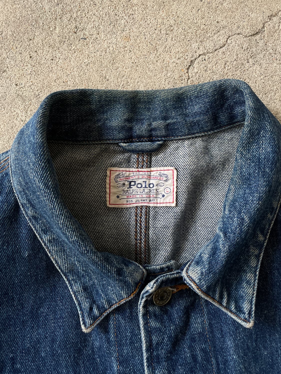 USA Made)80s PRL Dungarees Denim Jacket 상품이미지5