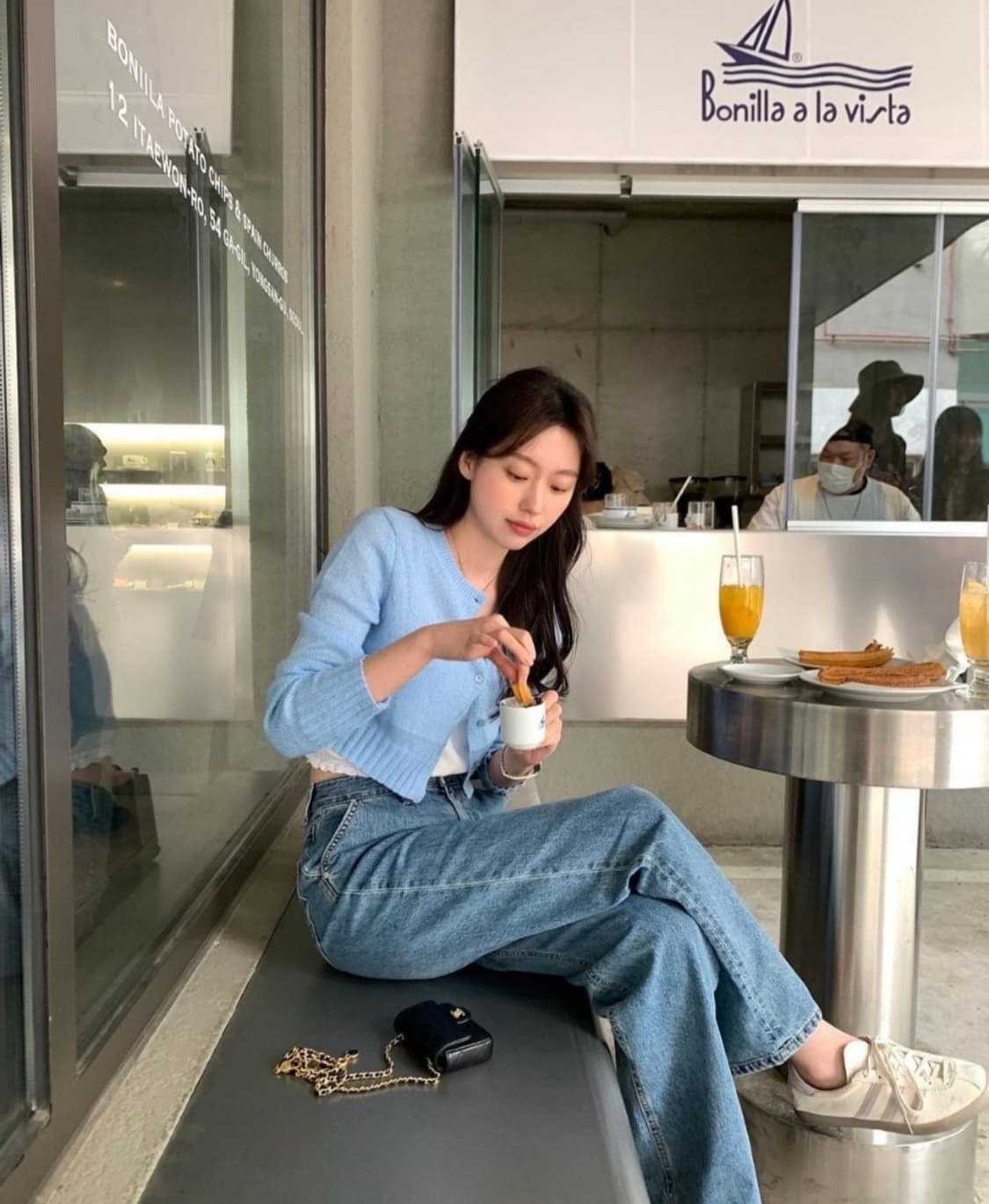 새상품) 르플레인 베이스 데님 (중청/ M사이즈) 상품이미지4