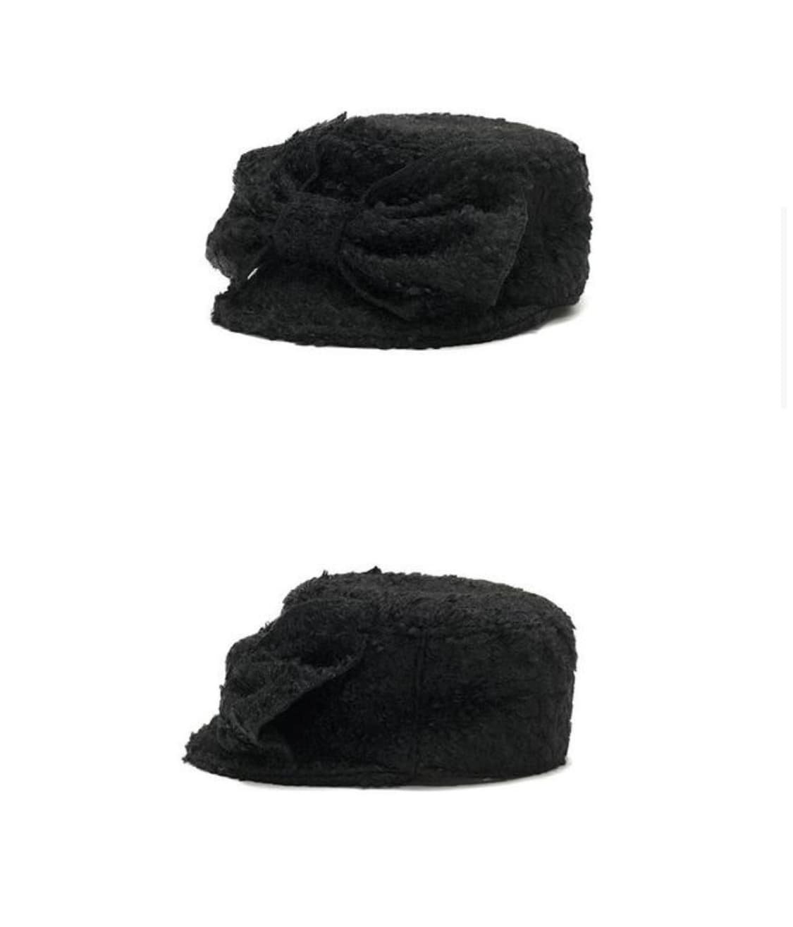 어썸니즈 리본 벨보이 캡 울블랙 상품이미지6