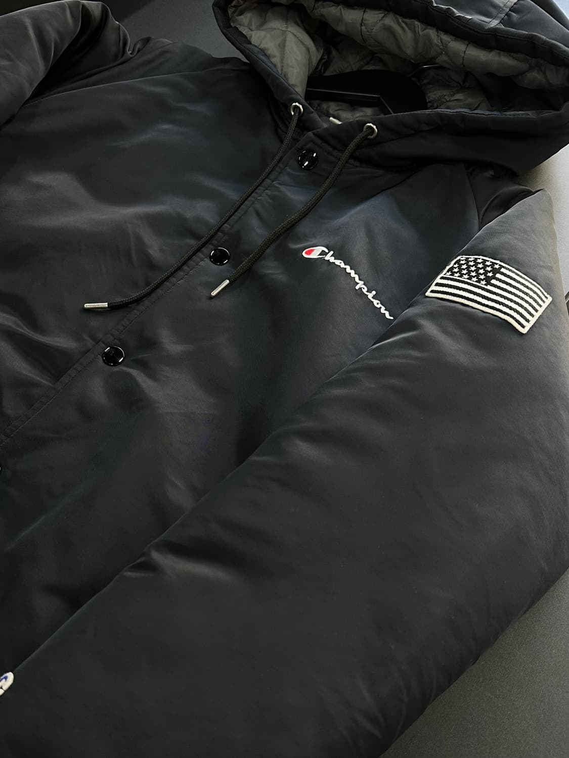 챔피온 성조기 누빔 후드 바시티자켓 상품이미지5