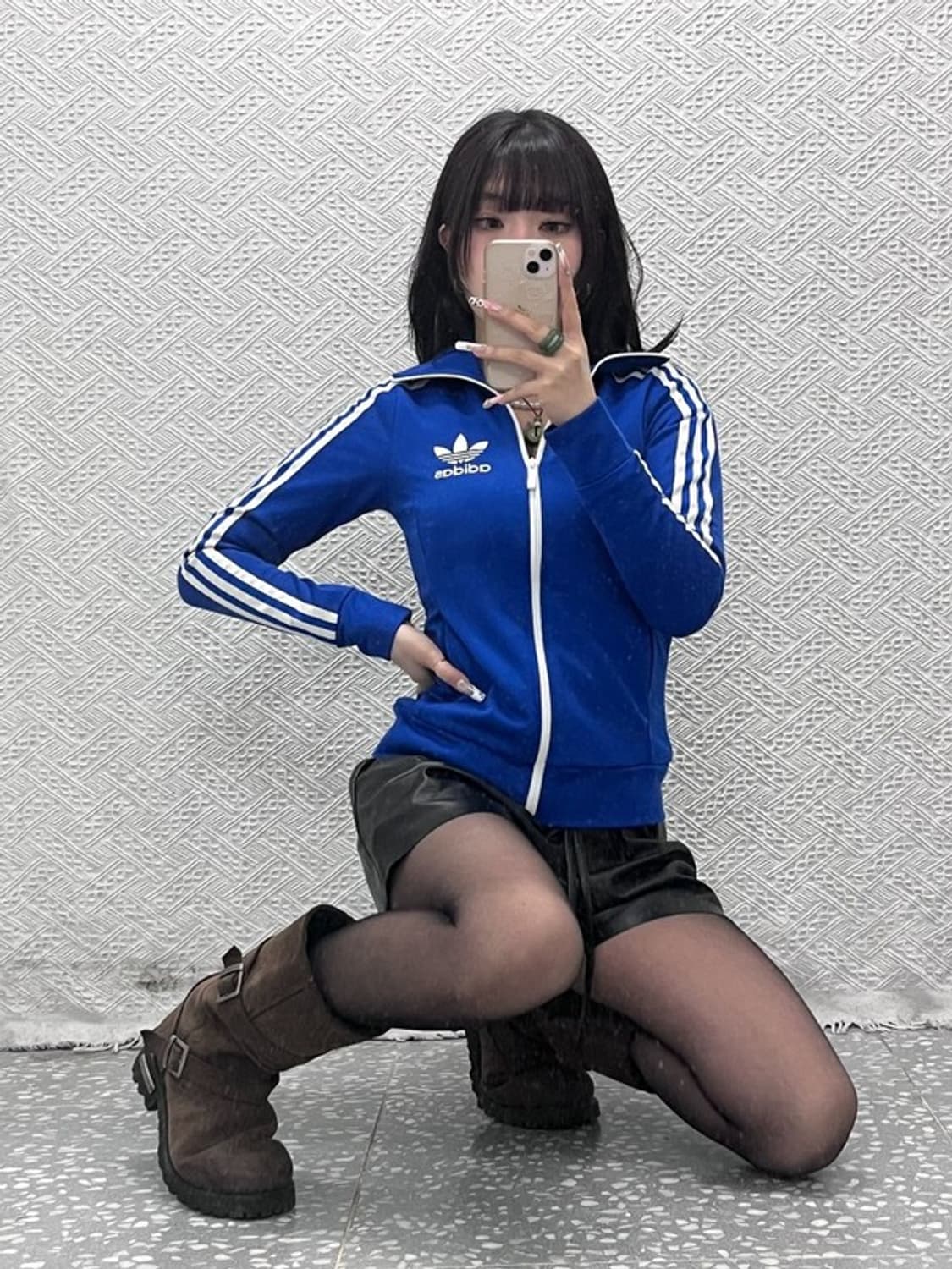 아디다스 유로파 Y2K 딱붙핏 딥블루 져지 집업 85 C11270 상품이미지2