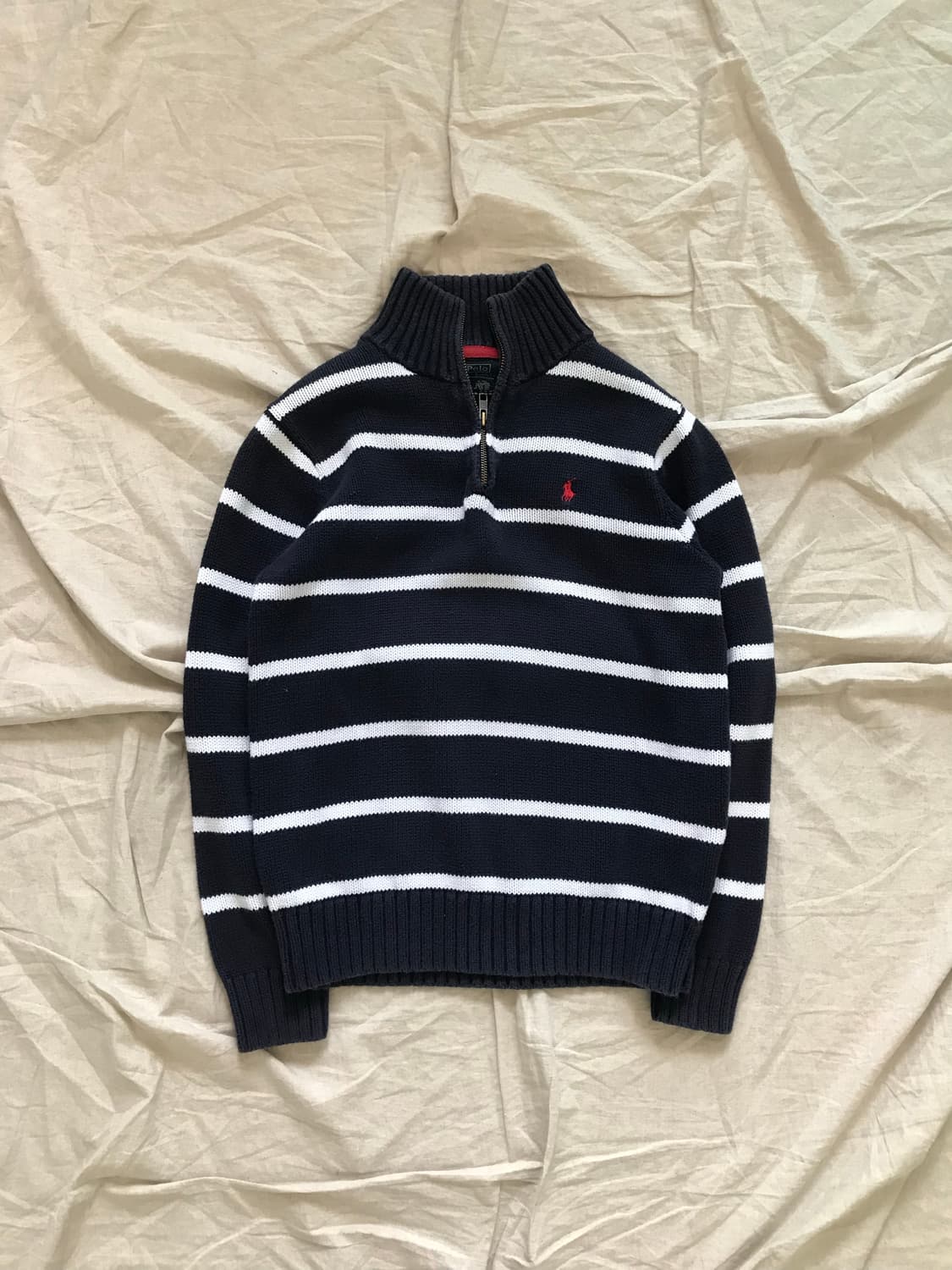 폴로 랄프로렌 포니 로고 스트라이프 반집업 니트 상품이미지5