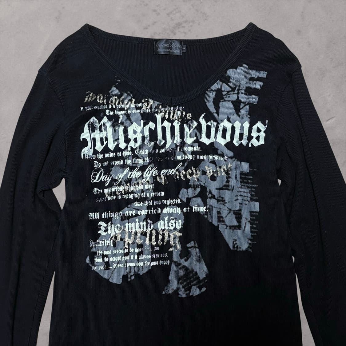 00s Y2K Style Black Long Sleeve 상품이미지2