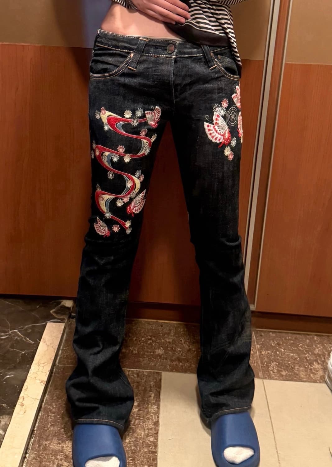 에비수 야마네 버터 플라이 오리엔탈 부츠컷 데님 팬츠 상품이미지3