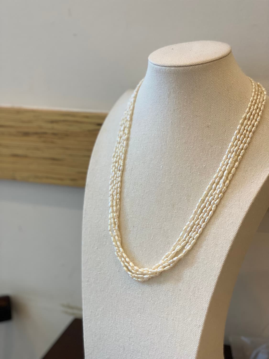 못난이 진주 5겹 레이어드 목걸이 일본 수입 상품이미지2