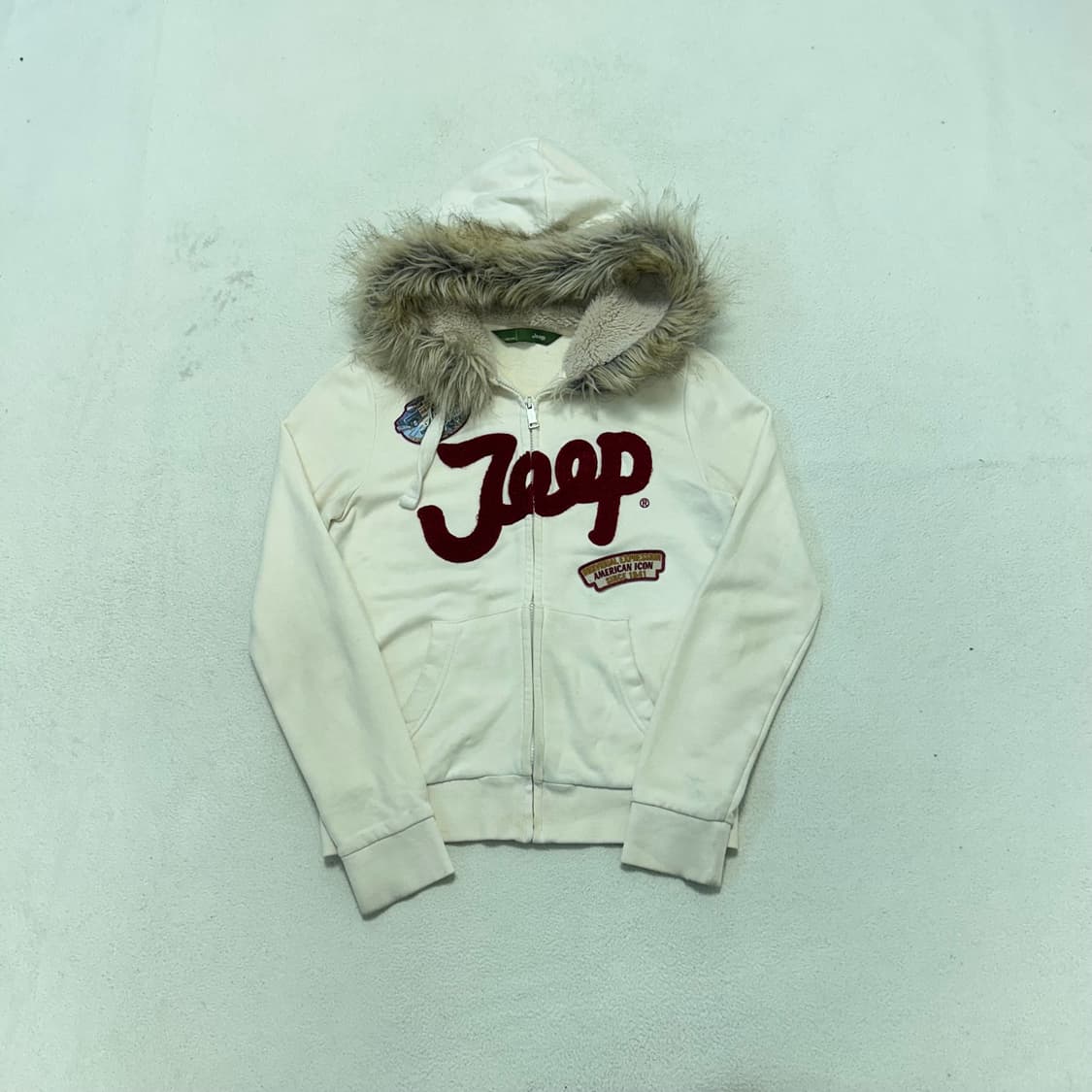 JEEP Ivory Wolf-jaw Hoodie Zip-up 상품이미지4
