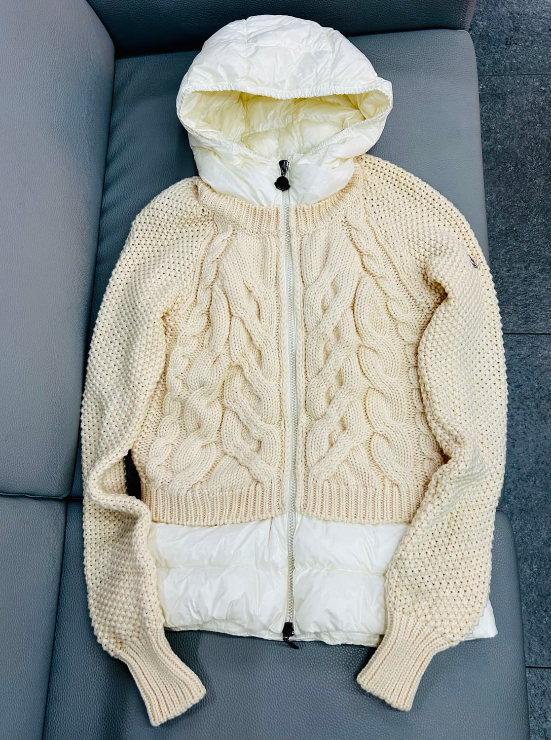 몽클레어 니트 구스다운 후드 집업(XS) 상품이미지3