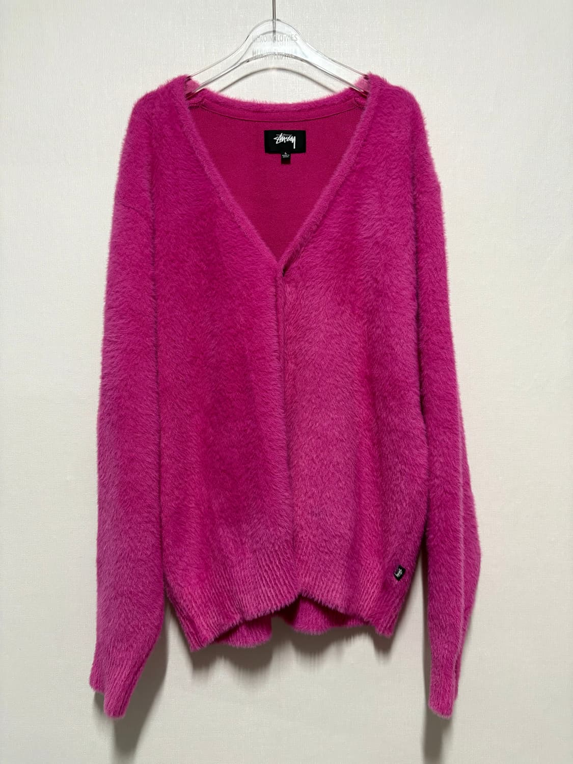[L] STUSSY SHAGGY CARDIGAN FUCSIA 상품이미지1