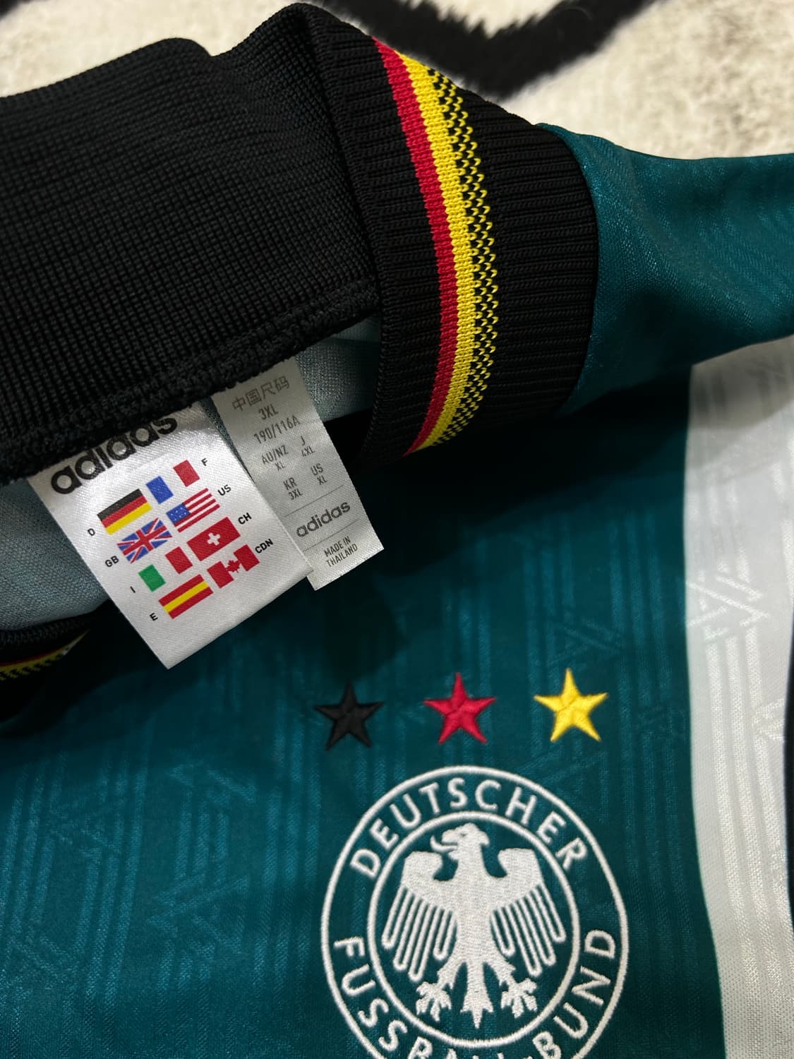 [3XL]아디다스 독일 1996 레트로 반팔 유니폼 상품이미지4