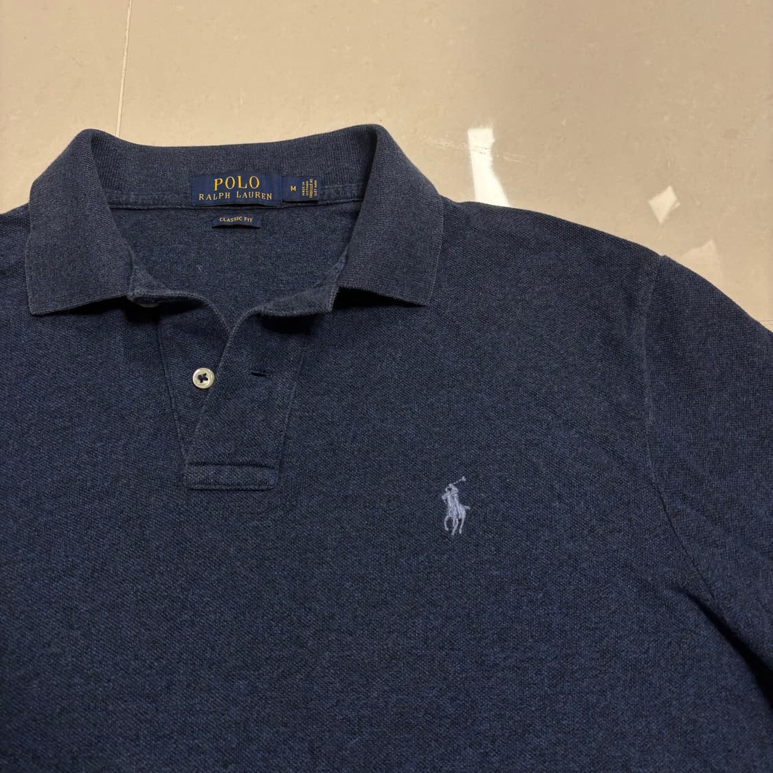 정품 폴로 랄프로렌 네이비 긴팔 폴로티 롱슬리브 카라티 상품이미지4