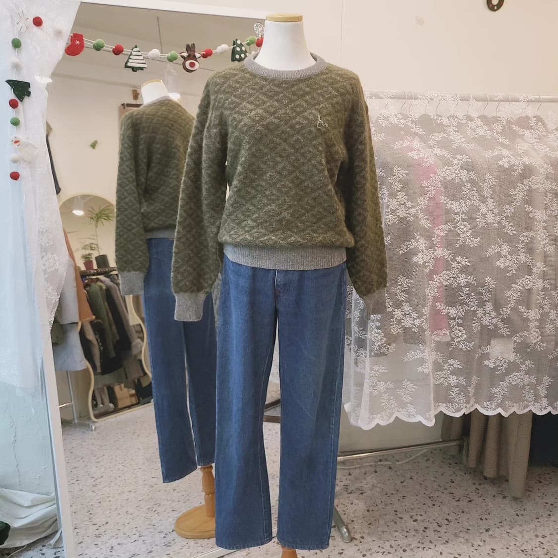 Toroy 시보리 배색 울 스웨터(Japan made) 상품이미지7